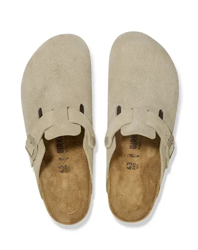 Birkenstock - Boston Suede Leather Sandal - Faded Khaki